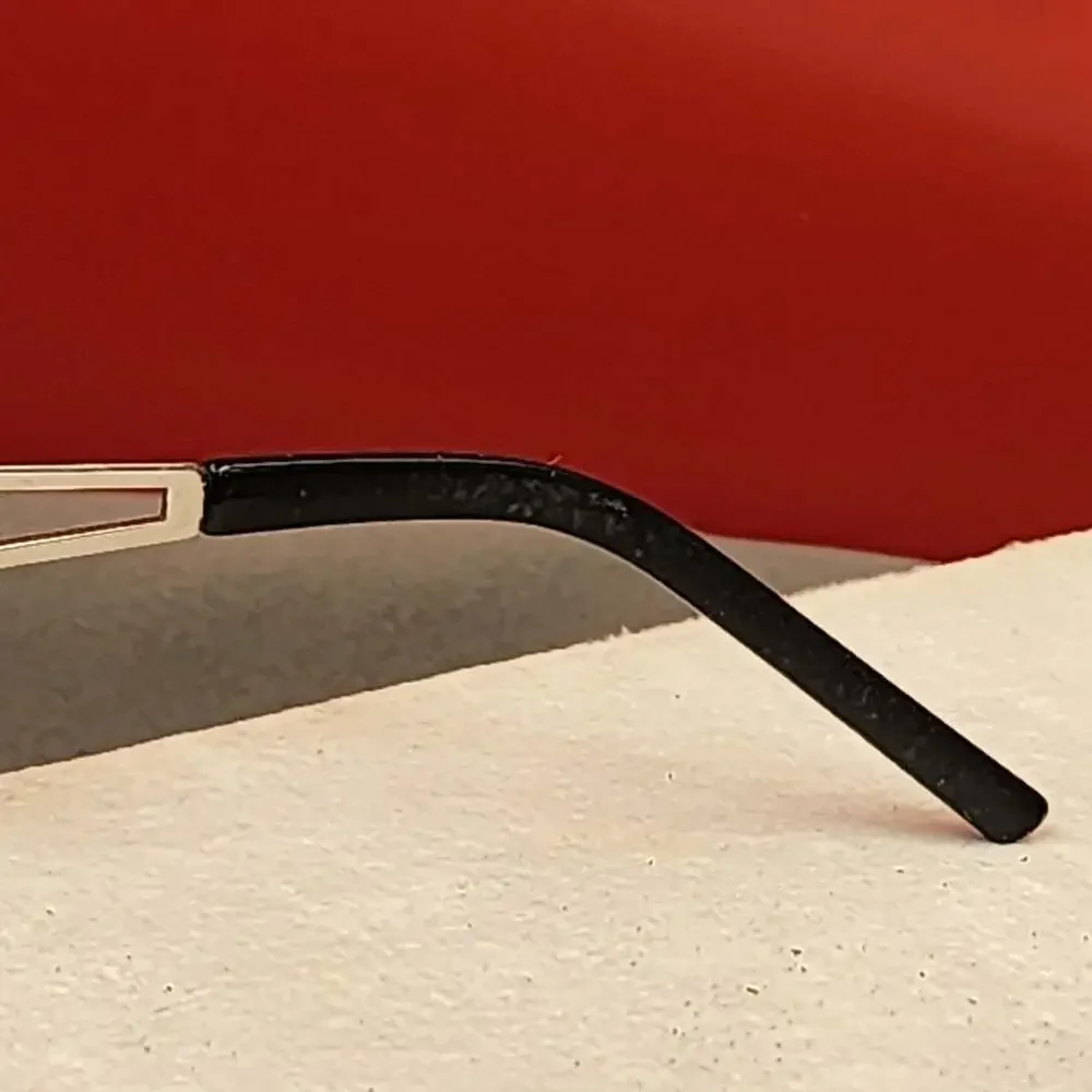 Fendi Vintage Rimless Rhinestone Logo Sunglasses w/ Gradient Lenses (cracks)